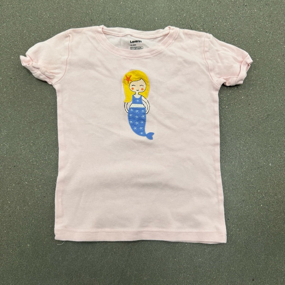 Leveret Girls Pink Short Sleeve Tee with Mermaid Design Size 10 years
